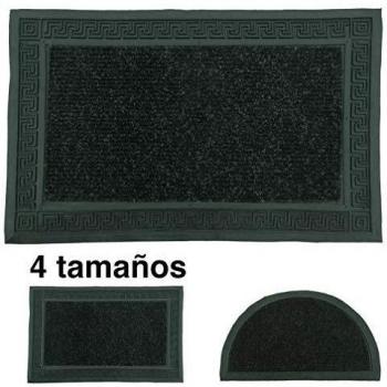 LucaHome - Felpudo Entrada casa Negro 60x80 cm Rectangular de Goma-Moqueta Base Antideslizante, Felpudo, fácil Limpieza, Felpudo Absorbente, Fepudo para Exterior e Interior