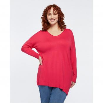 Jersey largo de mujer con cuello barco y viscosa ECOVERO™