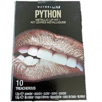Kit de Labios Metálico Python Maybelline - Barra de Labios 10 Treacherous, 12g