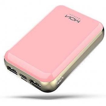 MOXNICE Bateria Externa Movil Power Bank 10000mAh, USB C Powerbank con 2 Salidas USB & Pantalla LCD para Teléfonos Inteligentes y Tabletas