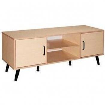 Mueble Bajo TV River Basik Line 2 Puertas+2 Huecos Abiertos Roble 45X120x40 cm