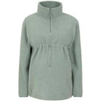 Camiseta Polar Premamá Sherpa Acogedora con Media Cremallera para Mujer