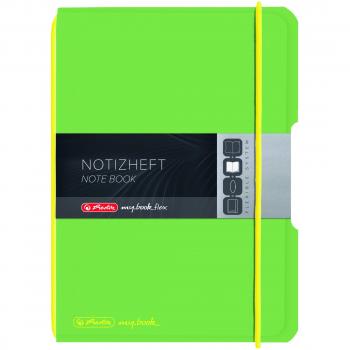 Cuaderno Herlitz my.book flex A6, 40 hojas cuadriculadas, cubierta de PP, verde claro