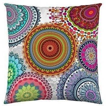 NATURALS Freya Funda de cojín, Algod&Oacuten, Multicolor, 60 x 60 cm