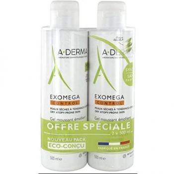A-DERMA Exomega Control Emollient Foaming Gel Anti-Scratching 2 x 500ml