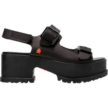 Sandalias con tacón de plataforma para mujer de piel con cierre de hebilla