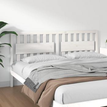 Cabecero para cama blanca 185,5x4x100 cm madera maciza de pino