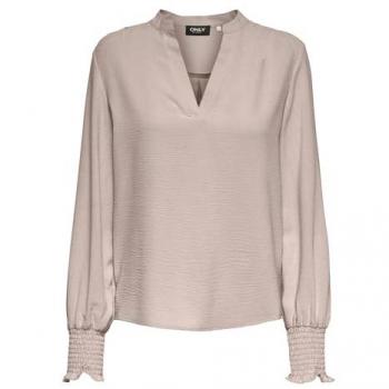 Blusa de Mujer Mette de Manga Larga con Escote en V y Diseño Drapado Color Gris Morn XS