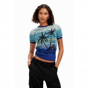 Desigual - Camiseta de mujer punto palmeras