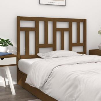 Cabecero para cama de madera maciza de pino en color miel, dimensiones 125,5x4x100 cm