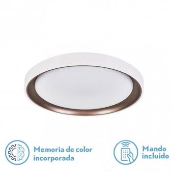 Plafón Luces LED 48W 3000-4000-6000K Marrón 7x39,5x39,5 cm 4800lm con regulador de intensidad, mando y memoria