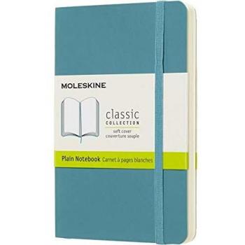 Cuaderno Moleskine Pocket Tapa Blanda Hojas Lisas Color Azul Arrecife 9 x 14 cm 192 Páginas
