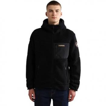 Sudadera Polar con Capucha y Cremallera Napapijri Yupik Negra Regular Fit XXL para Hombre