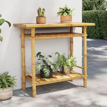 Mesa consola de bambú 90x37x75 cm Marrón