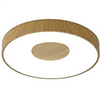 Plafón LED Redondo 80W COIN con Mando a Distancia, Dimable 2700K-5000K, Efecto Madera, Ø50 cm, 3900 lm, 3 Años de Garant