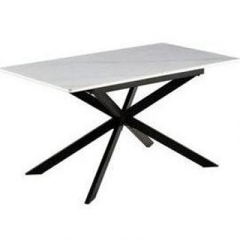 Mesa de Comedor Ibiza Extensible Acabado Cerámico Blanco 75X140-180X80 cm