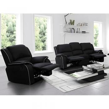 Sofá 3+1 Relax de Microfibra Hernani - Negro