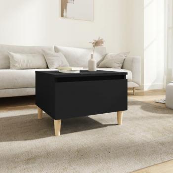 Mesa auxiliar de madera contrachapada negra 50x46x35 cm