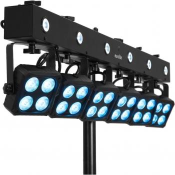 Eurolite LED KLS-180/6 Compact Light Set Iluminación - Juego de luces LED compacto, incluye 6 cabezales móviles, control DMX, efectos de luz multicolor, diseño portátil y ligero, ideal para eventos y