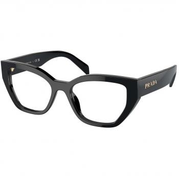 Prada PR A16V 16K1O1 Women's Eyeglasses Black Size 53 (Frame Only) - Blue Light Block Available