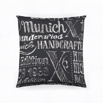 Munich Jet Grey - Cojín reversible de 50 x 50 cm con relleno