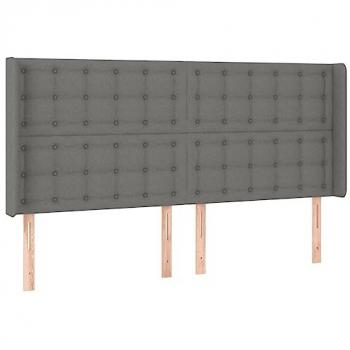 Cabecero con LED de tela gris oscuro 203x16x118/128 cm