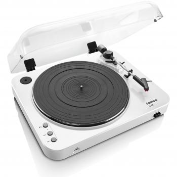 Lenco L-85 Tocadiscos Blanco con Conexión USB y Funcionamiento Semi Automático