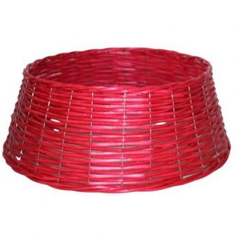 Faldón decorativo para árbol de Navidad en color rojo - Accesorio navideño de 45 x 20 x 55 cm