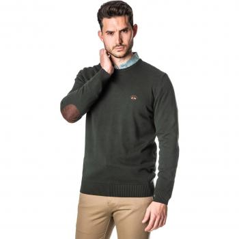 Jersey Spagnolo verde oscuro cuello redondo