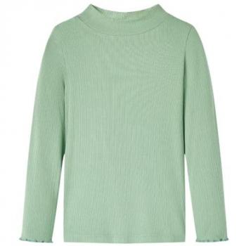 Camiseta Infantil Manga Larga Cuello Alto Jersey Ropa Color Menta Oscuro 128