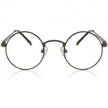 Montura Completa Redonda Metálica Grises Gafas Recetadas para Hombre - Gafas Anti-Azules - SmartBuy Collection