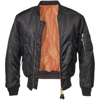 Brandit MA1 Bomber Jacket - Black - Sizes S to 7XL for Men