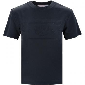 Chiara Ferragni Collection Black Short Sleeve T-Shirt for Women, Size M