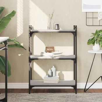 Estantería gris de 3 estantes de madera multicapa 60x30x86cm Sonoma