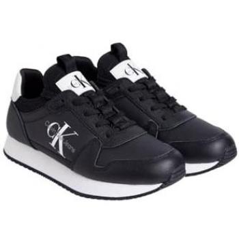 Zapatillas Deportivas Calvin Klein Jeans Runner Sock para Mujer en Piel Negra