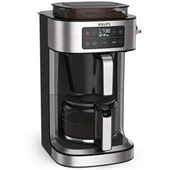 Cafetera eléctrica Krups Aroma Partner KM760D10, 1,25 litros, capacidad para 2-15 tazas, con caja de café hermética integrada y dosificador automático