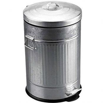 Balvi Cubo Basura Basics con Cubo extraíble de 20L con Pedal con Asas Diseño Retro INOX/plástico 47x29cm