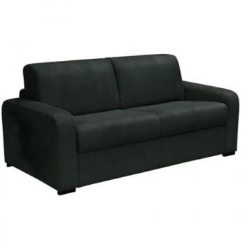 Sofá cama 3 plazas italiano de pana verde pino con colchón de 14 cm - BEVIS