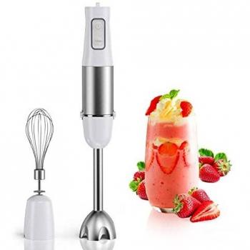 Batidora de Mano 2 en 1, Batidora Eléctrica 1000W con 6 Velocidades y Función Turbo, Brazo de Acero Inoxidable 304 para Hacer Mayonesa, Puré, Sopas y Comidas
