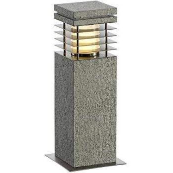 Baliza Jardín SLV ARROCK GRANITE 40 POLE 231410 E27 cuadrado Granito