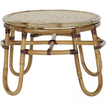 Mesa auxiliar DKD Home Decor Bambú Ratán 60 x 60 x 42 cm