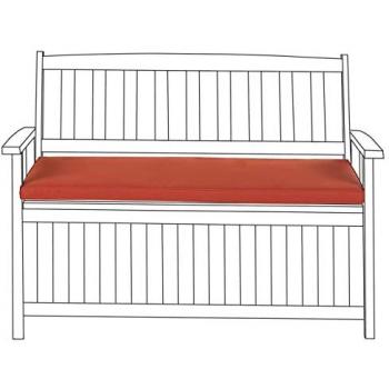 Cojín de Asiento para Exterior Resistente al Agua Color Terracota 45 x 108 cm para Banco de Jardín