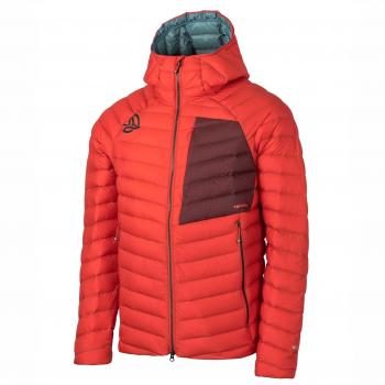 Chaqueta de hombre Ternua Vilman 2.0 con capucha y relleno de plumas, color naranja, talla 3XL