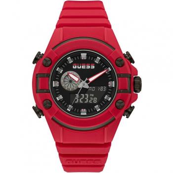Reloj de hombre Guess G Force GW0269G5 de silicona con correa roja y esfera negra