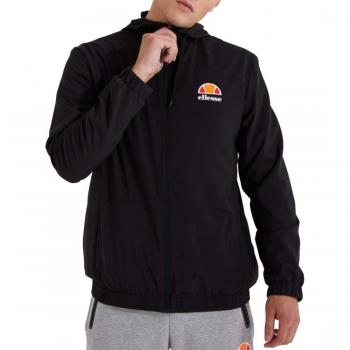 Jaqueta masculina Ellesse Sella Track Top preta con cierre completo, diseño moderno, ajuste cómodo y logo distintivo