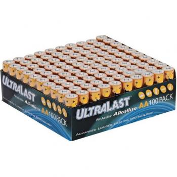 ULTRALAST ULA100AAB Alkaline AA Batteries, 100 pk