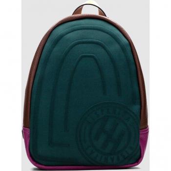 Mochila Hispanitas para Mujer de Neopreno Multicolor con Cierre de Cremallera en Verde Oscuro