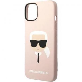 Funda de Silicona Dura Karl Lagerfeld con Cabeza de Karl MagSafe Rosa para iPhone 14, KLHMP14SSLKHLP