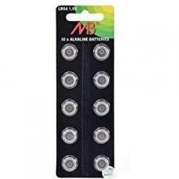 Pila Botón Alcalina LR54 L1130 L1131F V10GA 80mah - Blister 10 Unidades