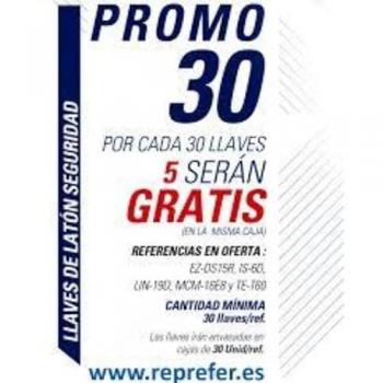Juego de Llaves JMA Promocional 30 llaves + 5 gratis, Seguridad Latón, Modelo IS-6D